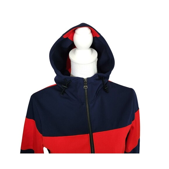 Banana Republic Soft Shell Jacket w/ Hood Pockets Blue Red Womens Size XXS - Picture 4 of 11